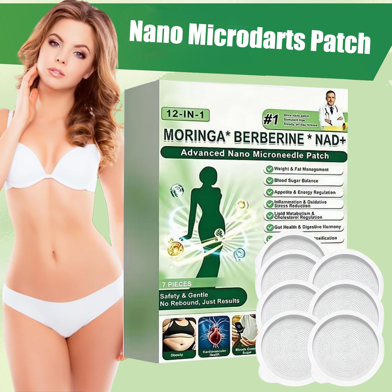 Xbody Health & Wellness Functional Integrative Medicine Office & Medical Spa Wayne - Parche Adhesivo de Microagujas Nano Avanzadas,