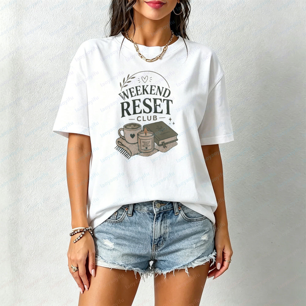 Your Health Wellness - Camiseta Weekend Reset Club para mujer,