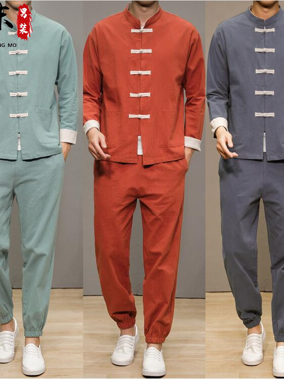 Health & Wellness Retailers - Traje Tang de lino y algodón