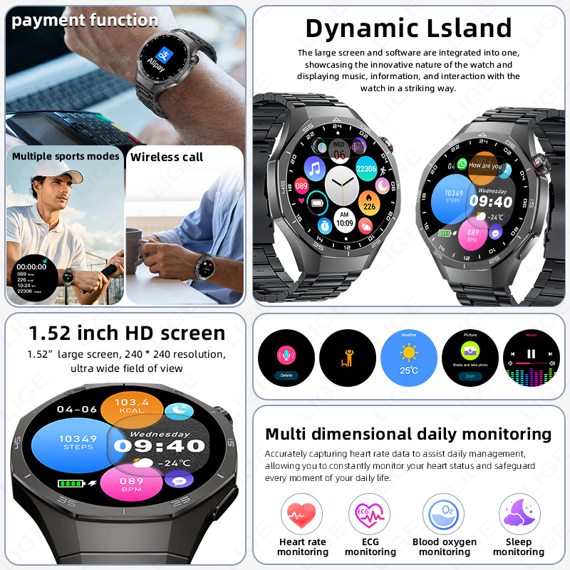 Reloj inteligente LIGE ECG par - Health Wellness Trends 2026 reseña y precio