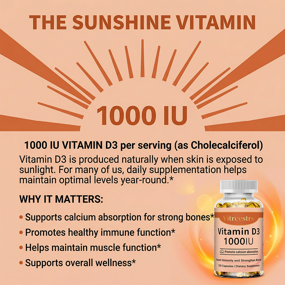 Cápsulas de Vitamina D3 1000 U - Health Wellness & Psychology reseña y precio