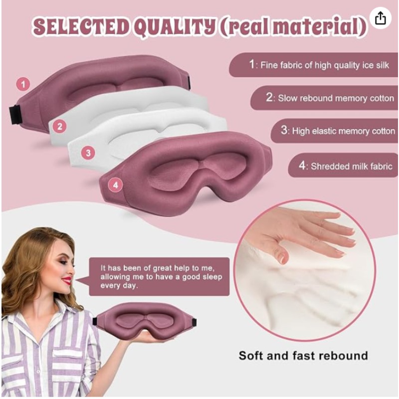 Paquete de 2 Máscaras Oculares - Sleep Eye Mask 3D reseña y precio
